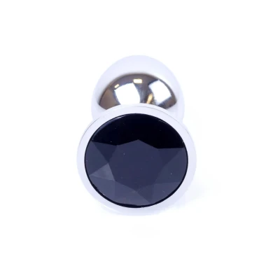 Korek analny Plug-Jewellery - stal nierdzewna, długość 7 cm, gładki z diamentem