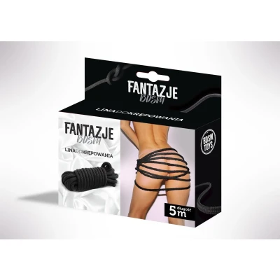 Lina BDSM do krępowania Linki, 5m, czarna, wysoka odporność na przeciążenia