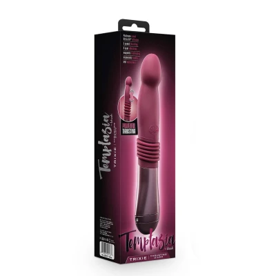 Dildo Temptasia Trixie, silikon, 10 cali, wodoodporny, z trzema prędkościami thrustingu