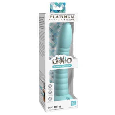 Dildo Dillio Platinum 19,7 cm, silikon, elastyczny z wypustkami w kolorze teal