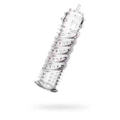 Osłona na penisa A-TOYS, TPR, elastyczna, przezroczysta, 15,5 cm