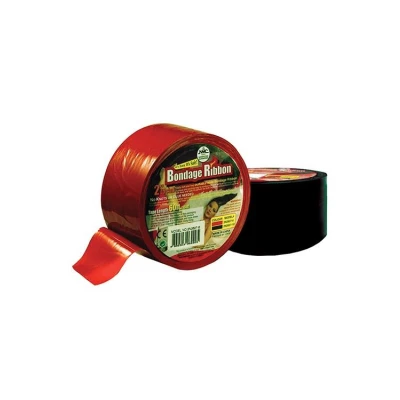 Taśma bondage 5cm/18m czarna - trwały materiał PVC, brak węzłów, bezpieczne użytkowanie