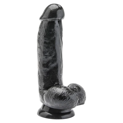 Dildo 6 cali TOYJOY, realistyczny, z żyłkami, bezftalowy PVC, czarny