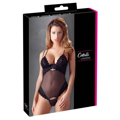 Body COTTELLI LINGERIE Powernet 85C/L z regulowanymi paskami, odpinane miseczki, kryształki
