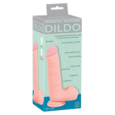 Dildo medyczne - Realistyczny silikon, długość 20 cm, średnica 3,3-4,4 cm
