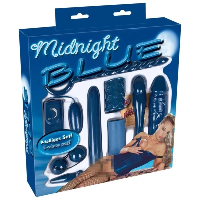 Zestaw zabawek seksualnych „Midnight Blue Set” – 9 elementów, TPE, rozmiar 6-23 cm
