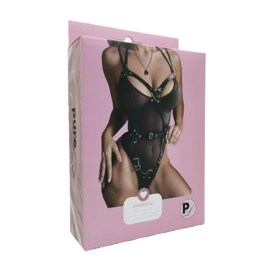 Uprząż fetyszowa Pure Lust Denise, regulowana, z metalowymi detalami, czarna