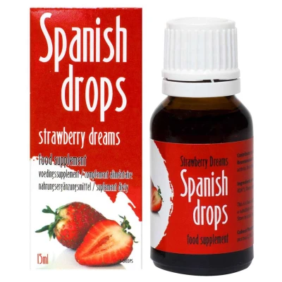 Krople do podjęzyka – Spanish Drops, 15ml, L-arginina, witamina C, smak truskawkowy