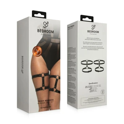 Obroże BDSM - Bedroom Fantasies - Skórzane Cuffs z Metalowymi Pierścieniami, Czarny