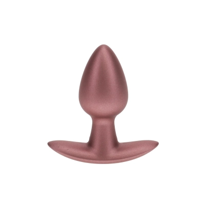 Korek analny - Ouch! - Mały - Silikonowy - 2,6"/6,5 cm - Metaliczny różowy