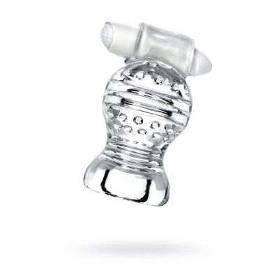 Masażer Lingam Shakti, 9 cm, TPE, przezroczysty, z funkcją wibracji