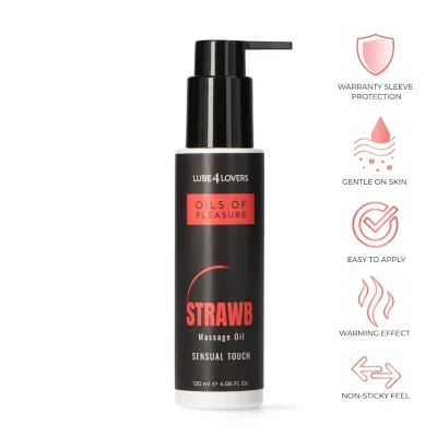 Olejek do Masażu - Oils of Pleasure, Truskawkowy, 120 ml, Lekka Formuła, Bez Tłustych Śladów