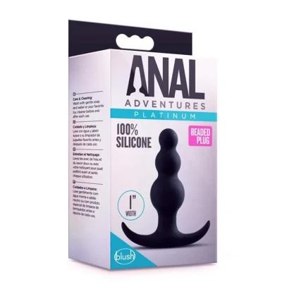 wtyk analny, Anal Adventures Platinum, silikon, 3-strefowy, długość 7,6 cm