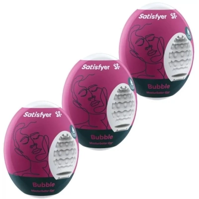 Masturbator-Eggs Satisfyer - Zestaw 3 szt. z materiału hydroaktywnego TPE