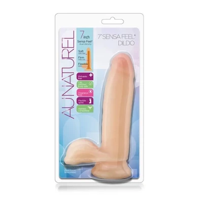 Dildo AU NATUREL 7" - Realistyczny, Giętki, TPE