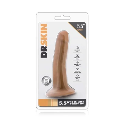 Dildo DR. SKIN 5.5", PVC, z przyssawką, realistyczny kształt, żyłkowana tekstura