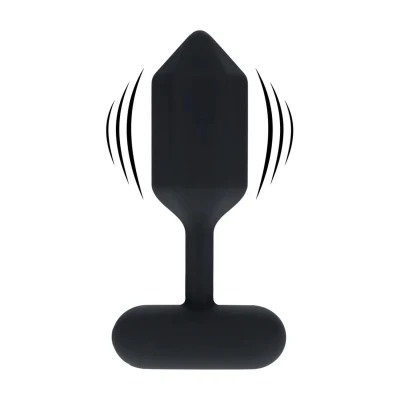 Heksagonalny wibrujący korek analny M - silikon, 12,3 cm, wodoodporny