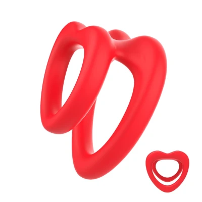 Pierścień erekcyjny Double Sweetheart II, Medyczny Silikon, 100% Wodoodporny