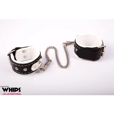 Kajdanki - Skórzane kajdanki damskie, regulacja rozmiaru, eleganckie opakowanie