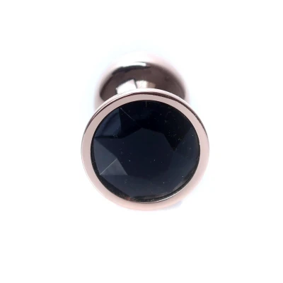 Korek analny z diamentem Plug-Jewellery, stal nierdzewna, 7 cm długości, anatomiczny kształt