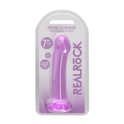 Dildo transparentne CRYSTAL CLEAR, 6,7''/17 cm, z przyssawką, bez ftalanów