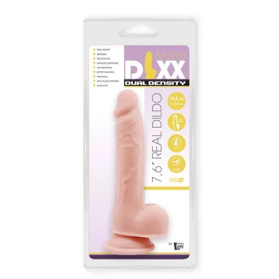 Dildo MR. DIXX 7.6" TPE, podwójna gęstość, przyssawka, elastyczny