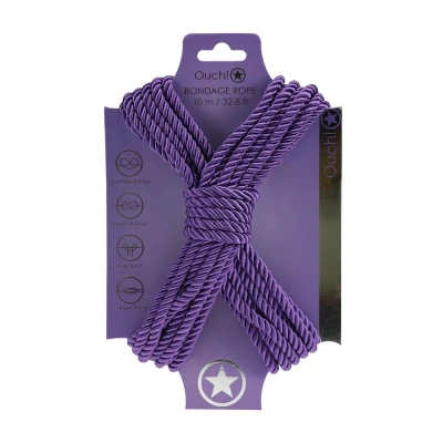 Lina bondage z poliesteru - Purple, 10 m długości, średnica 0,60 cm, miękka i trwała