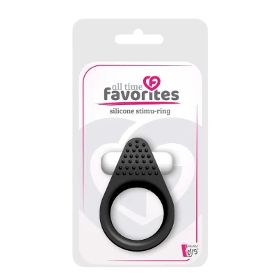 Pierścień wibracyjny silikonowy ALL TIME FAVORITES z zdejmowaną kulą, zasilany bateriami