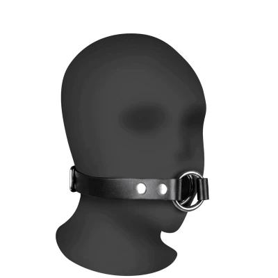 Knebel ustny - Regulowany, wykonany z wysokiej jakości skóry PU, stalowe pierścienie