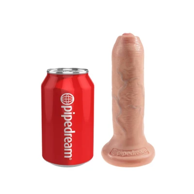 Dildo King Cock® Uncut 6 cali, realistyczny, ruchomy napletek, PVC