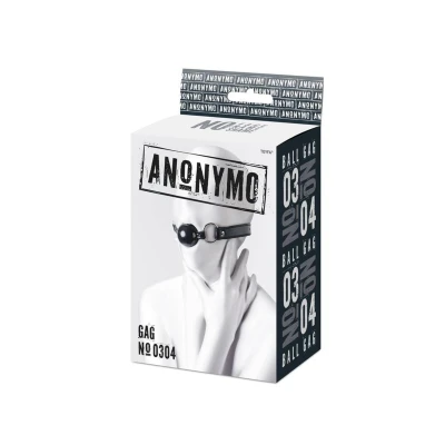 Knebel TPR Anonymo, czarny, 64 cm, z metalową klamrą, zmysłowy styl BDSM