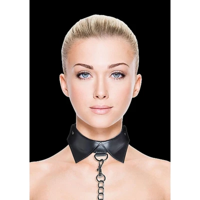 Obroża i smycz dla dorosłych Ouch! - Skórzane, regulowana, długość 85 cm