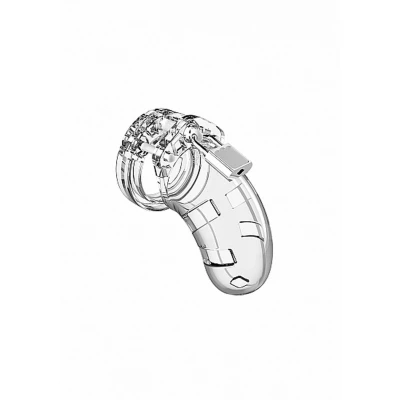 Klatka erekcyjna - Man|Cage, przezroczysta, poliwęglanowa, regulowany pasek 3.5"