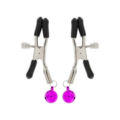 Zaciski brodawkowe metalowe, regulowane siłą, z gumowym pokryciem i dzwoneczkami