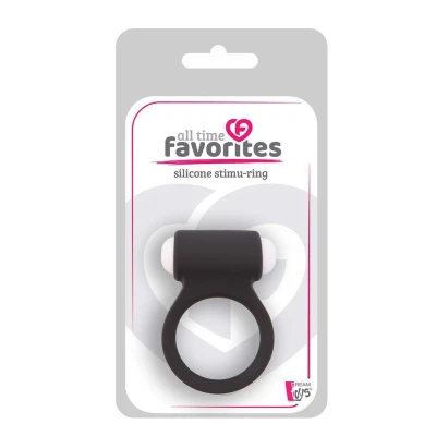 Pierścień wibracyjny silikonowy ALL TIME FAVORITES, z zdejmowaną kulą, z baterią, 3 cm