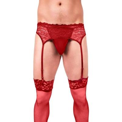 Pas do pończoch Garter Set Prowler Large, Koronka, Regulowane Paski, Zmysłowy Styl Męski