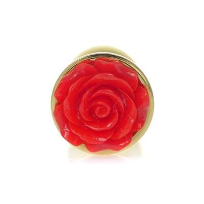 Korek analny (Plug) - Rose Collection, stal nierdzewna, różowa ozdoba 2,7 cm