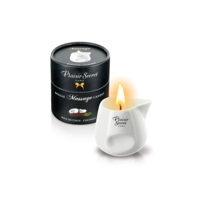 Świeca do masażu Plaisir Secret - kokosowy zapach, 100% naturalny wosk, 80 ml