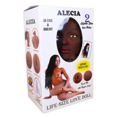 Lalka dmuchana ALECIA 3D - 156 cm, wibrująca, z regulacją obrotów