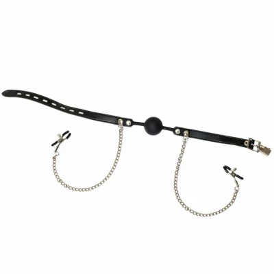 Knebel z metalowymi zaciskami - silikonowy, średnica 4 cm, uniwersalny, czarny