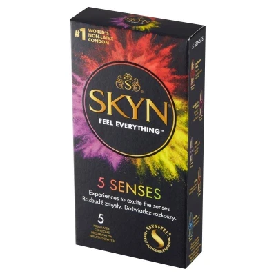 Prezerwatywy SKYN 5 Senses - 53 mm, Delikatne, Intensywne Doznania, Aromatyzowane