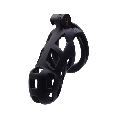 Klatka na penisa M – ABS z zamkiem i 4 pierścieniami (3,8–5,2 cm)