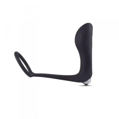 Wibrator analny z pierścieniem P-Ring, silikonowy, wibrujący, 15 cm długości