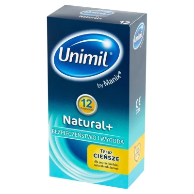 Prezerwatywy UNIMIL BOX 12 Natural+ - Cienkie, Gładkie, Naturalne Doznania