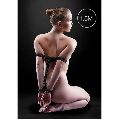 Linka bondage - 1,5m, Nylon, czarna, 8mm - idealna do gier dominacji