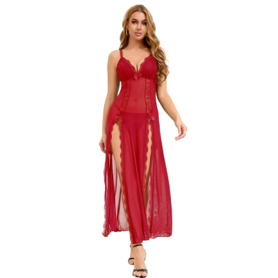 Koszula nocna długa PARIS HOLLYWOOD — tiul, koronka, regulowane ramiączka