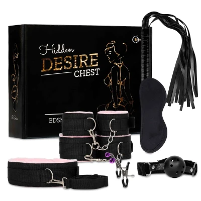 Zestaw BDSM Fetish B-Series 4.0 - 8 elementów, czarno-różowy, dla początkujących i średniozaawansowanych