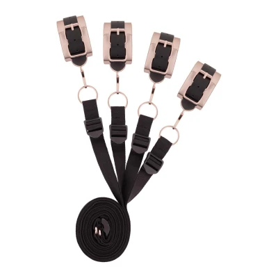 Zestaw mocowania pod materacem - Rosy Gold - Regulowane pasy, estetyka i komfort