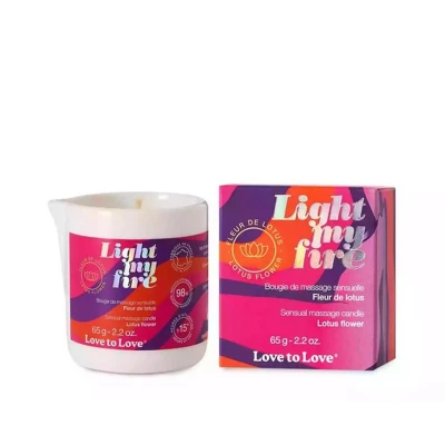 Świeca do masażu LIGHT MY FIRE - Kwiat Lotosu, Naturalne składniki, 65g