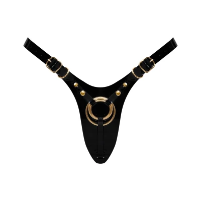 Uprząż strap-on Fabulous, regulowana, uniwersalny rozmiar, czarna błyszcząca